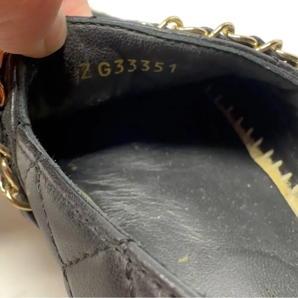 Chanel Lambskin CC Quilted Chain Espadrilles Womens Size 38